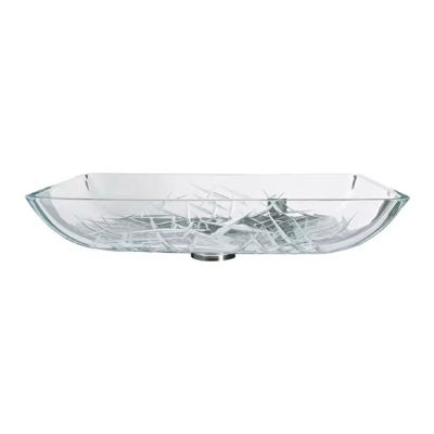 Modern Design Bathroom Arts Stripe Transparent Glass Wash Basin For Home Hotel